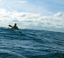 kayaker on Lake Michigan